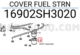 Honda 16902SH3020 COVER FUEL STRN