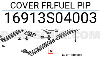 Honda 16913S04003 COVER FR,FUEL PIP