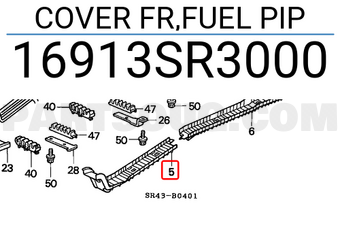 Honda 16913SR3000 COVER FR,FUEL PIP