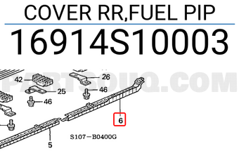 Honda 16914S10003 COVER RR,FUEL PIP