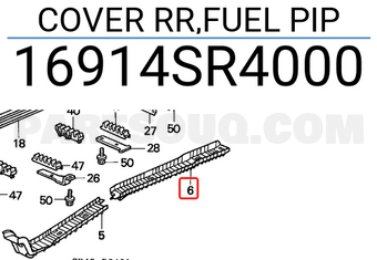 Honda 16914SR4000 COVER RR,FUEL PIP
