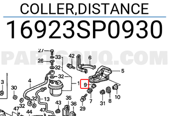 Honda 16923SP0930 COLLER,DISTANCE