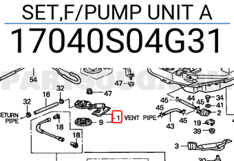 Honda 17040S04G31 SET,F/PUMP UNIT A