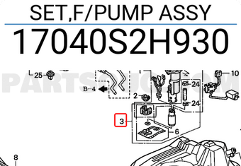 Honda 17040S2H930 SET,F/PUMP ASSY