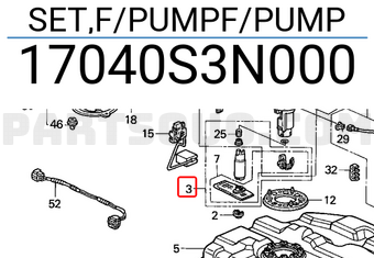 Honda 17040S3N000 SET,F/PUMPF/PUMP