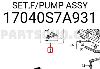 Honda 17040S7A931 SET,F/PUMP ASSY