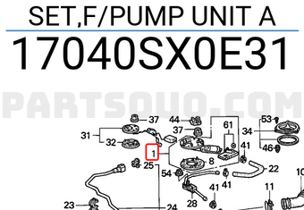 Honda 17040SX0E31 SET,F/PUMP UNIT A