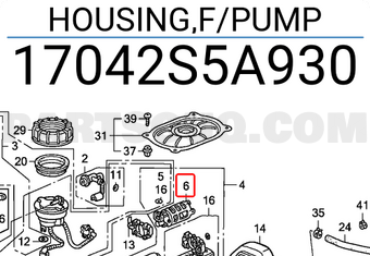 Honda 17042S5A930 HOUSING,F/PUMP