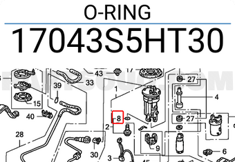 Honda 17043S5HT30 O-RING
