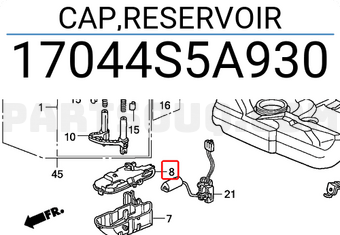 Honda 17044S5A930 CAP,RESERVOIR