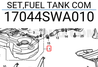 Honda 17044SWA010 SET,FUEL TANK COM