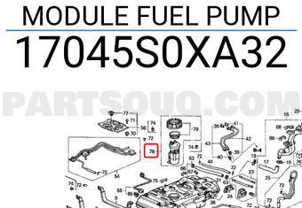 Honda 17045S0XA32 MODULE FUEL PUMP