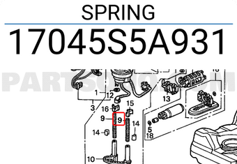Honda 17045S5A931 SPRING