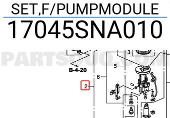 Honda 17045SNA010 SET,F/PUMPMODULE