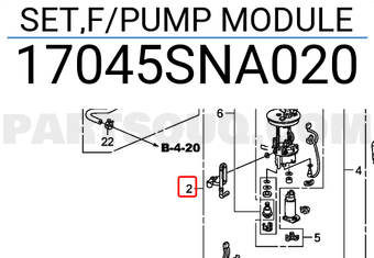 Honda 17045SNA020 SET,F/PUMP MODULE