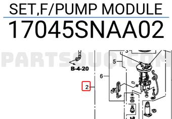 Honda 17045SNAA02 SET,F/PUMP MODULE