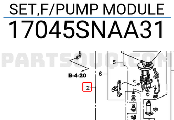 Honda 17045SNAA31 SET,F/PUMP MODULE