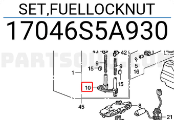 Honda 17046S5A930 SET,FUELLOCKNUT