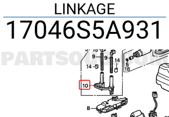 Honda 17046S5A931 LINKAGE