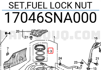Honda 17046SNA000 SET,FUEL LOCK NUT