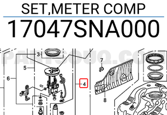 Honda 17047SNA000 SET,METER COMP