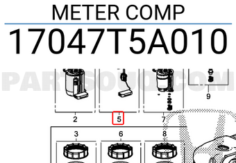 Honda 17047T5A010 METER COMP