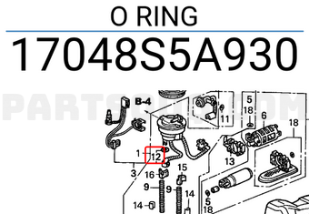 Honda 17048S5A930 O RING