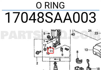 Honda 17048SAA003 O RING