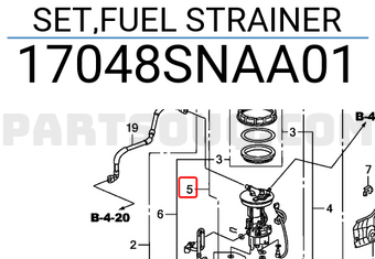Honda 17048SNAA01 SET,FUEL STRAINER