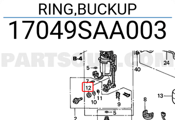 Honda 17049SAA003 RING,BUCKUP