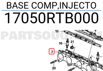Honda 17050RTB000 BASE COMP,INJECTO