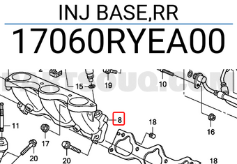 Honda 17060RYEA00 INJ BASE,RR