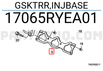 Honda 17065RYEA01 GSKTRR,INJBASE