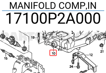 Honda 17100P2A000 MANIFOLD COMP,IN