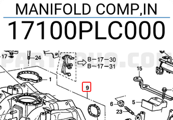 Honda 17100PLC000 MANIFOLD COMP,IN