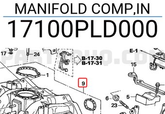 Honda 17100PLD000 MANIFOLD COMP,IN