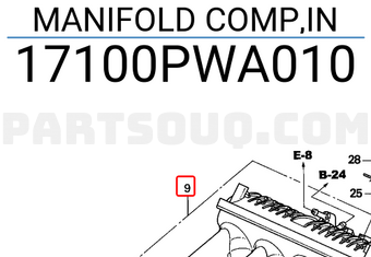 Honda 17100PWA010 MANIFOLD COMP,IN