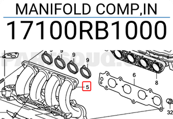 Honda 17100RB1000 MANIFOLD COMP,IN