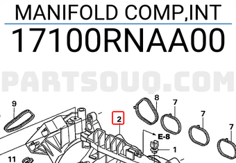 Honda 17100RNAA00 MANIFOLD COMP,INT