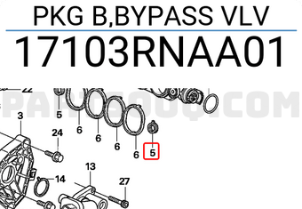 Honda 17103RNAA01 PKG B,BYPASS VLV