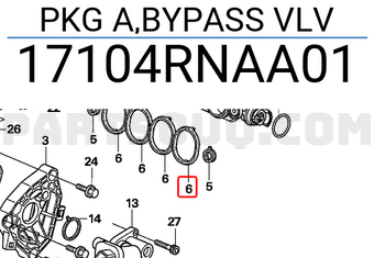 Honda 17104RNAA01 PKG A,BYPASS VLV