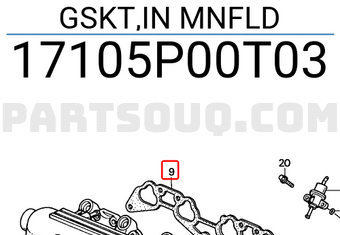 Honda 17105P00T03 GSKT,IN MNFLD