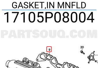 Honda 17105P08004 GASKET,IN MNFLD