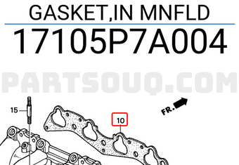 Honda 17105P7A004 GASKET,IN MNFLD