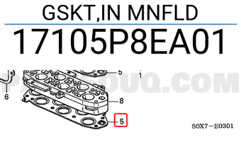 Honda 17105P8EA01 GSKT,IN MNFLD