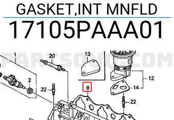 Honda 17105PAAA01 GASKET,INT MNFLD