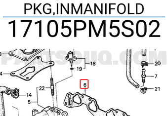 Honda 17105PM5S02 PKG,INMANIFOLD