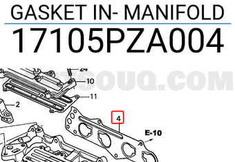 Honda 17105PZA004 GASKET IN- MANIFOLD