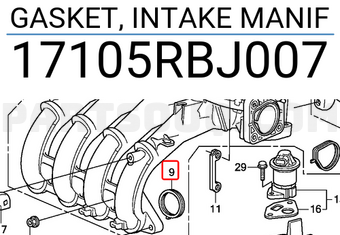 Honda 17105RBJ007 GASKET, INTAKE MANIF