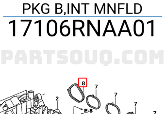 Honda 17106RNAA01 PKG B,INT MNFLD